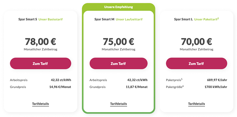 immergrün Tarife